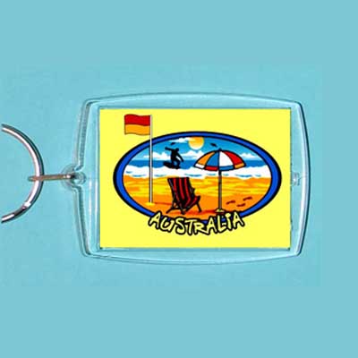 Acrylic Keyring Beach Scene